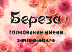 Значение имени Береза. Имя Береза.